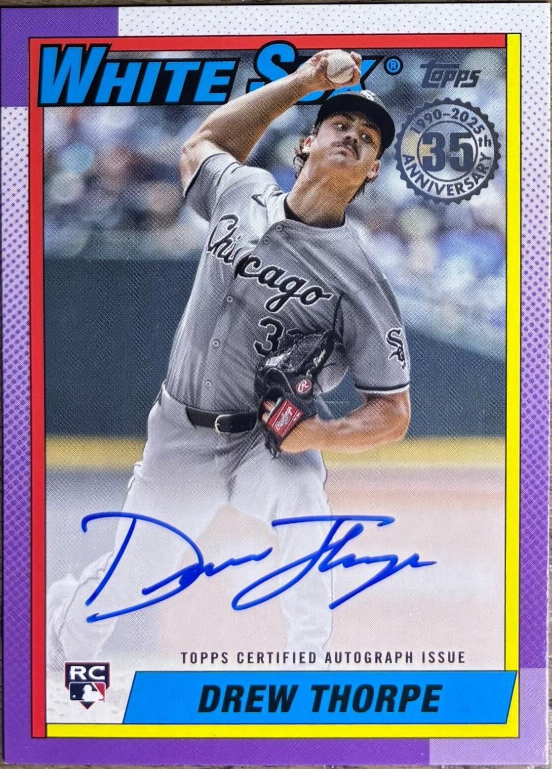 Drew Thorpe #90A-DT Baseball Cards 2025 Topps 1990 Autograph