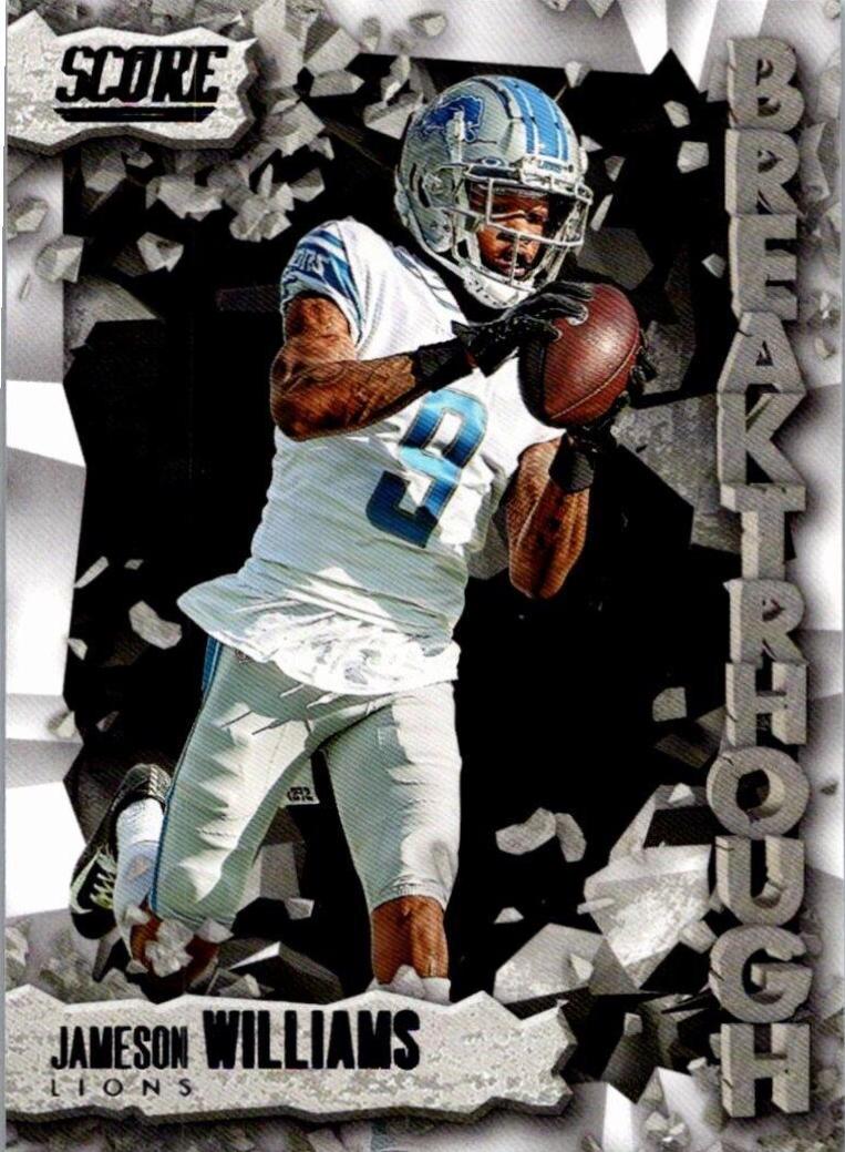Jameson Williams #2 Football Cards 2023 Panini Score Breakthrough