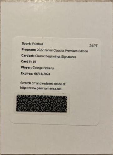 George Pickens [Signature] #CB-19