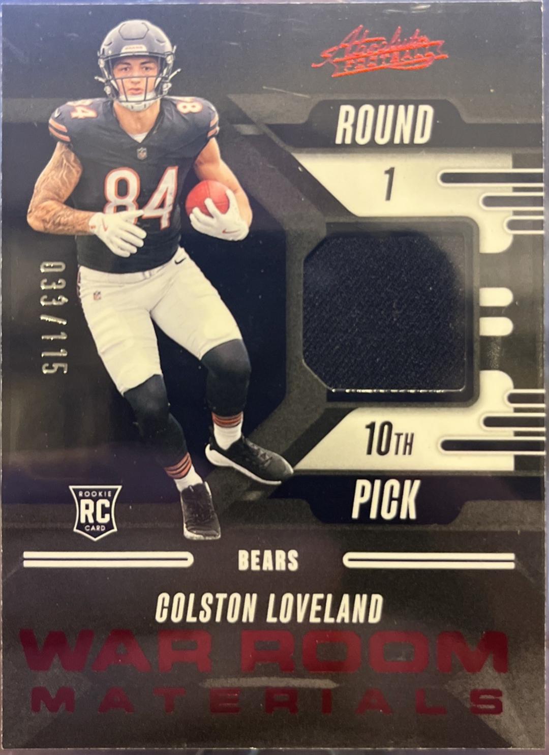 Colston Loveland #WRM-CLD 2025 Panini Absolute Football War Room Materials