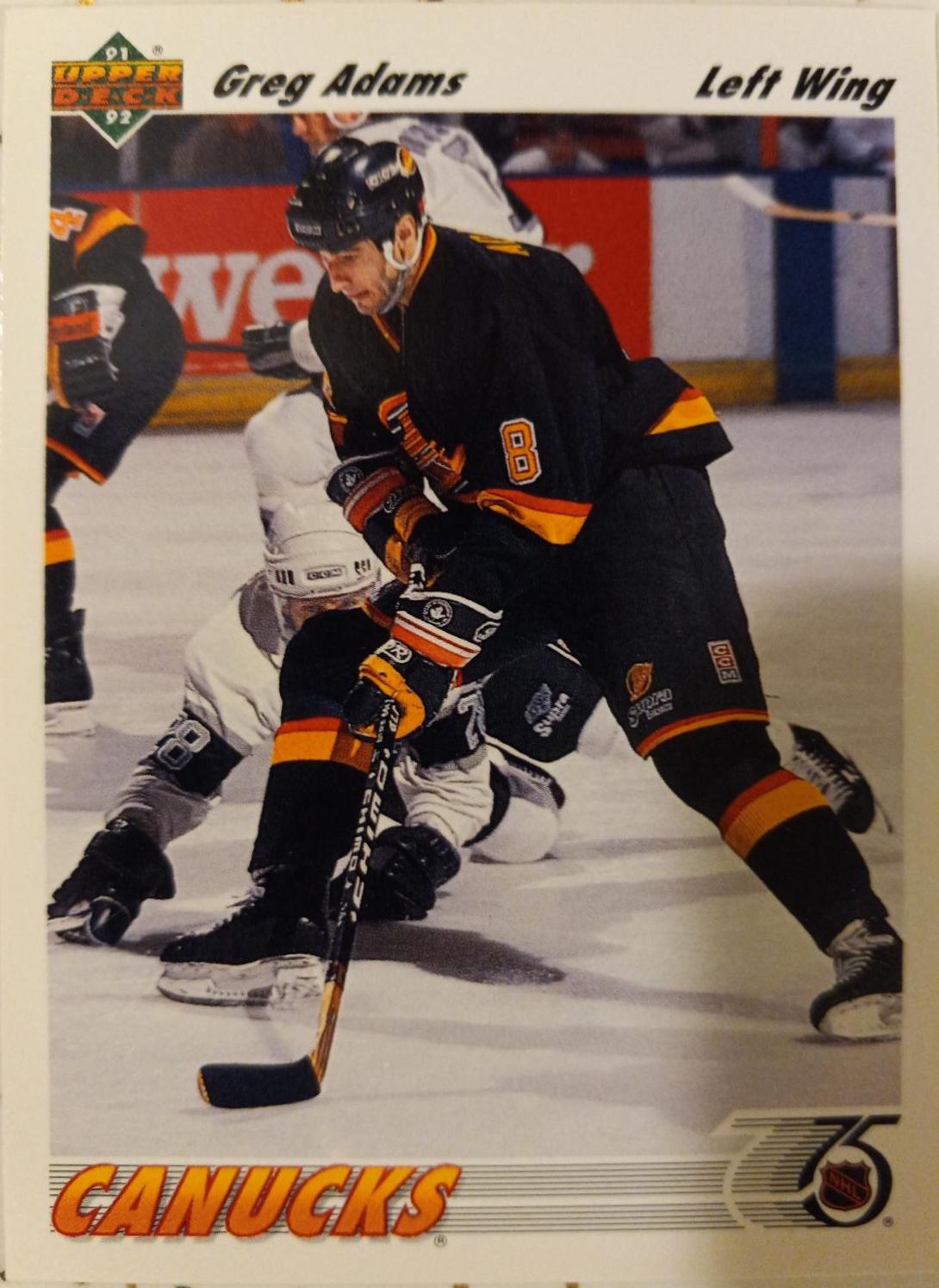 Greg Adams #426 Hockey Cards 1991 Upper Deck