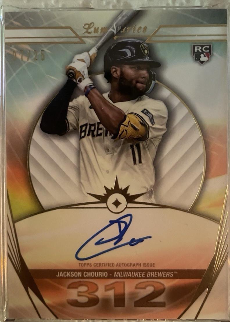 Jackson Chourio #HK-CHO Baseball Cards 2024 Topps Luminaries Hit Kings Autograph
