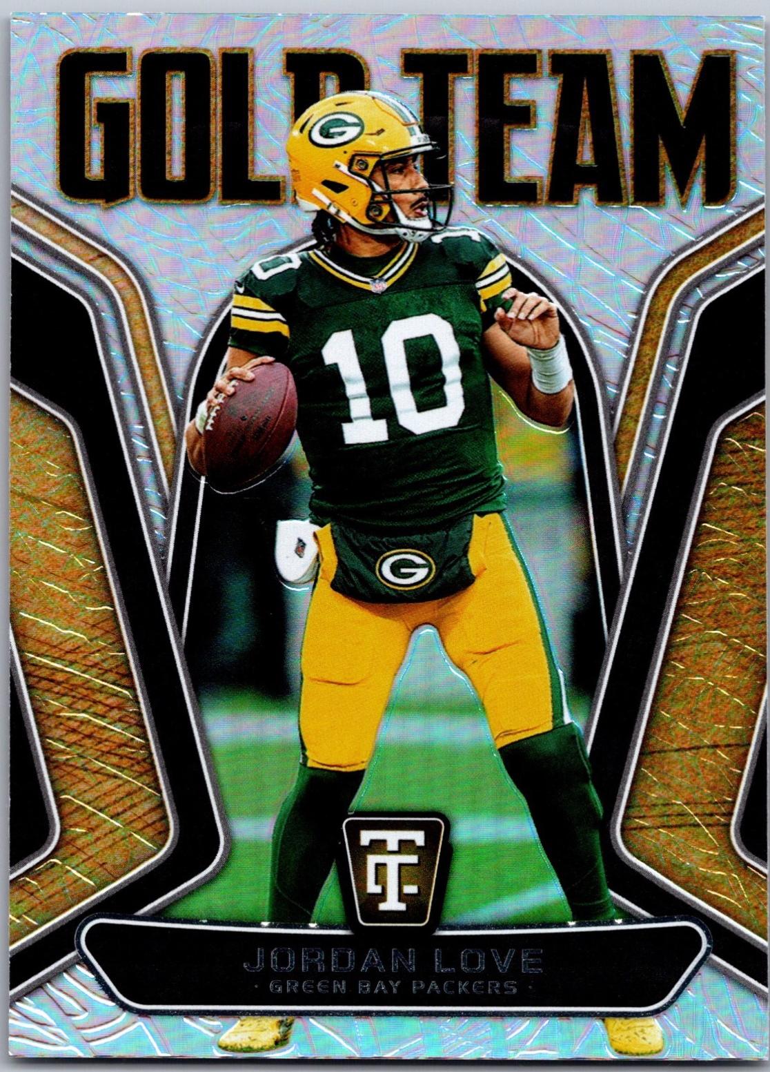 Jordan Love #4 Football Cards 2024 Panini Totally Certified Gold Team