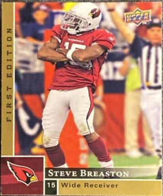 Steve Breaston #5 Football Cards 2009 Upper Deck First Edition