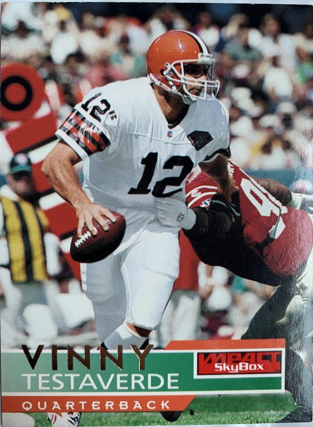 Vinny Testaverde #32 Football Cards 1995 Skybox Impact