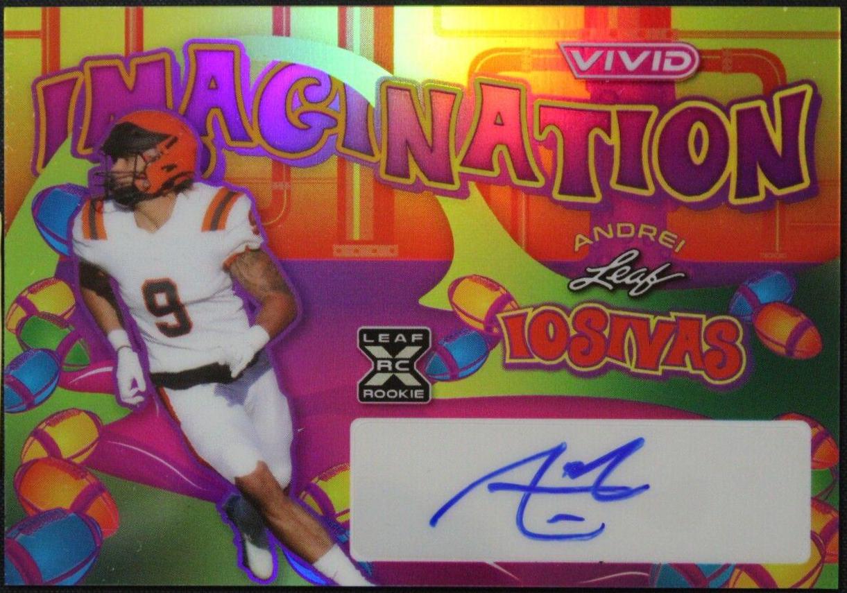 Andrei Iosivas #VI-AI1 Football Cards 2023 Leaf Vivid Autographs Imagination