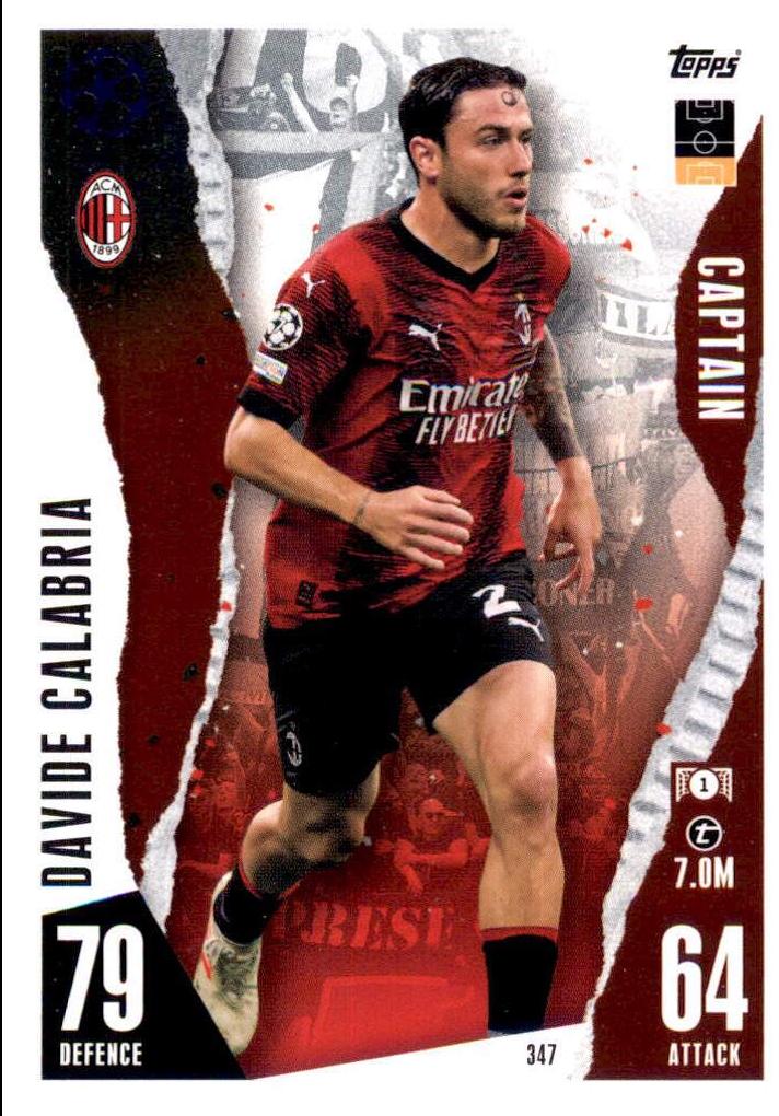 Davide Calabria #347 2023 Topps Match Attax UEFA