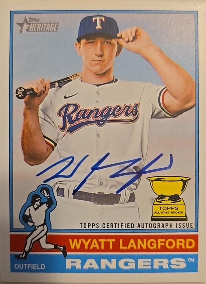 Wyatt Langford #ROA-WL Baseball Cards 2025 Topps Heritage Real One Autograph