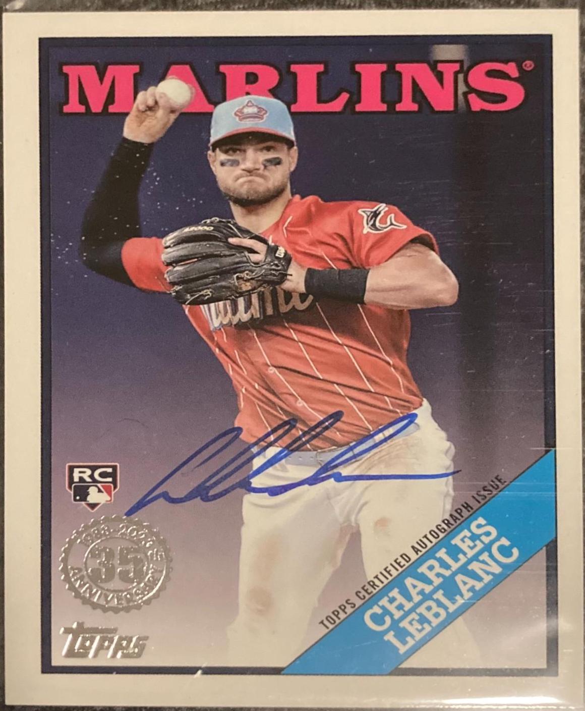 Charles Leblanc #88BA-LEB Baseball Cards 2023 Topps Silver Pack 1988 35th Anniversary Autographs