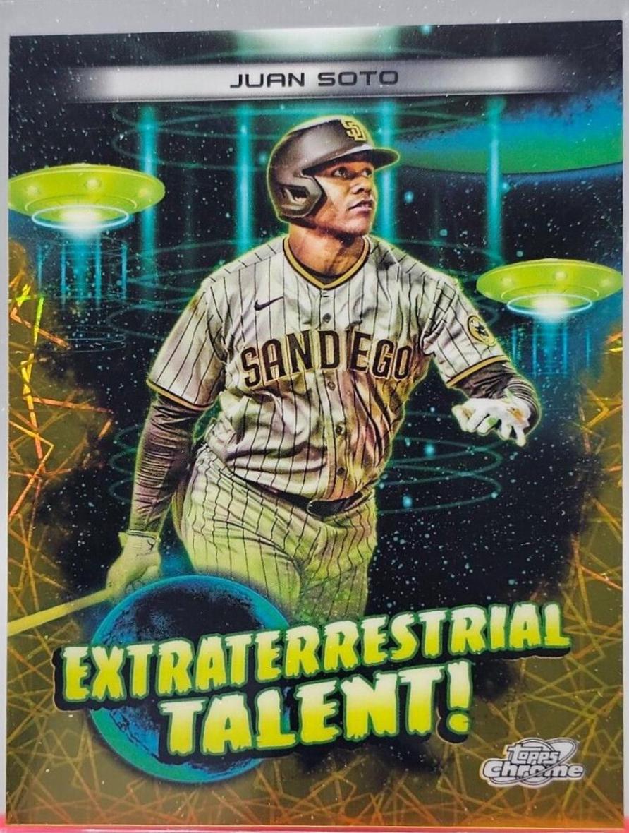 Juan Soto #ET-10 Baseball Cards 2023 Topps Cosmic Chrome Extraterrestrial Talent