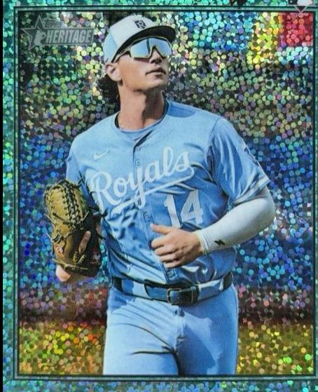 2026 Topps Heritage Jac Caglianone [Aqua Sparkle Chrome] #136 card