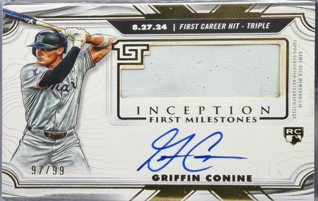 Griffin Conine #FMAR-GC 2025 Topps Inception MLB First Milestone Autographed Relic