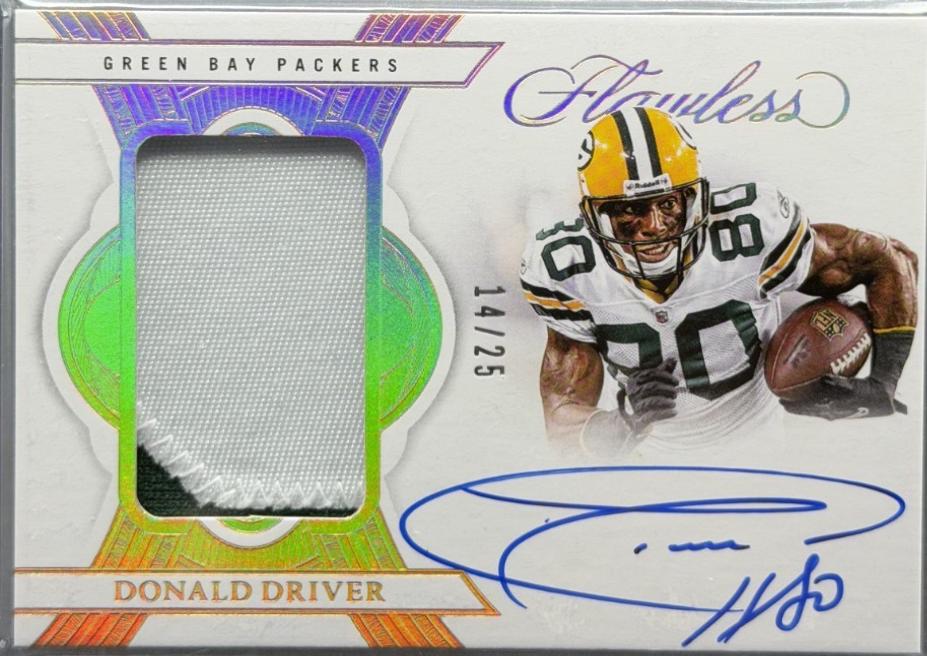 Donald Driver #43 2025 Panini Flawless Football Patch Autographs