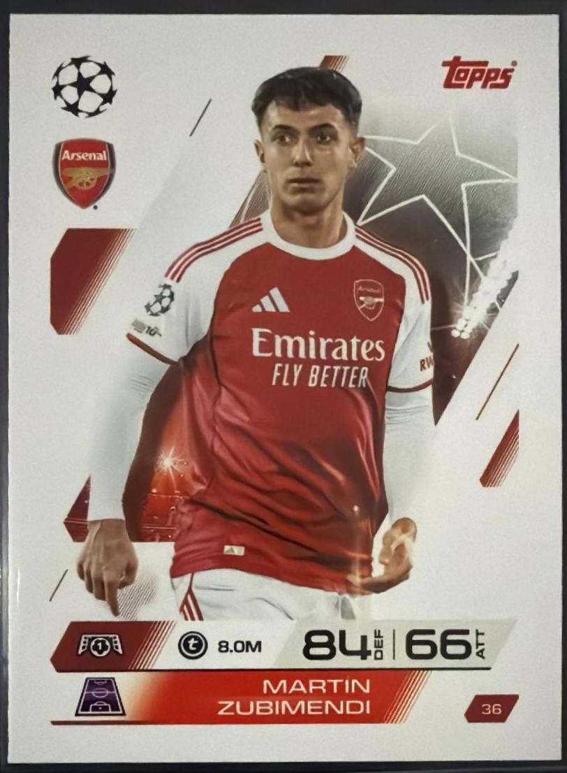 Martin Zubimendi #36 2025 Topps Match Attax UEFA