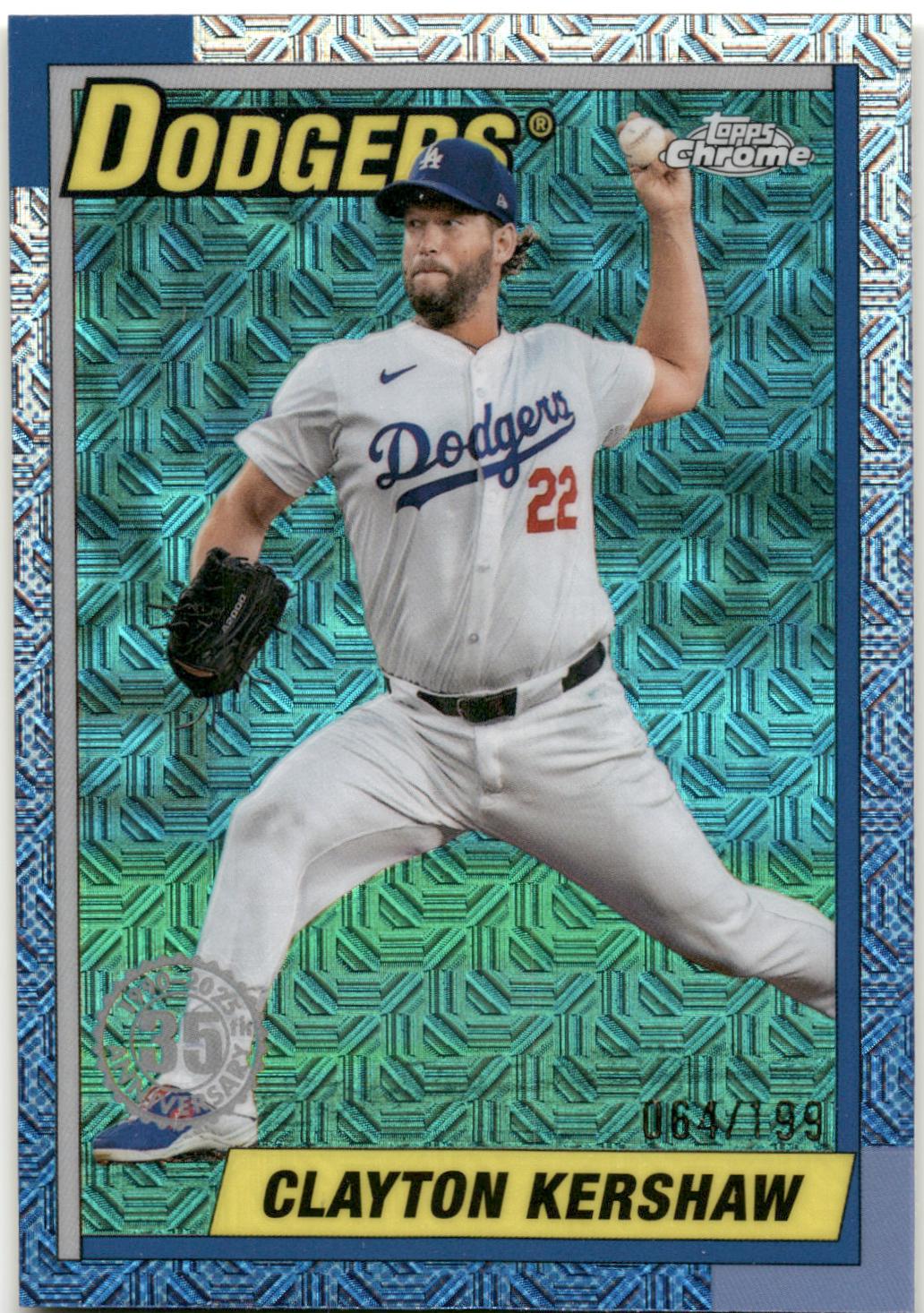 Clayton Kershaw #T90C-13 2025 Topps 1990 Chrome Baseball