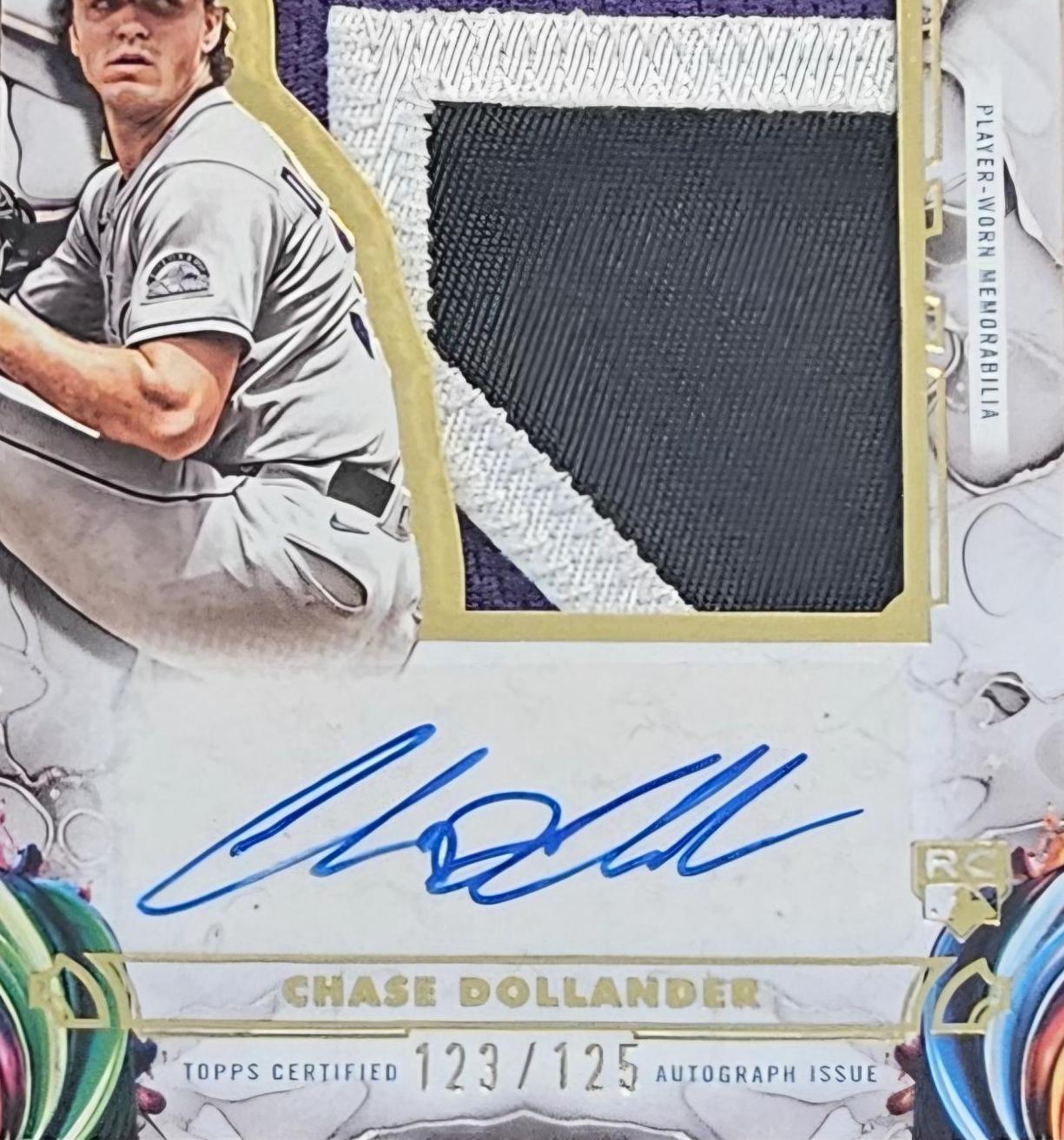 Chase Dollander #IAJP-CD 2025 Topps Inception Autographed Jumbo Patch Baseball