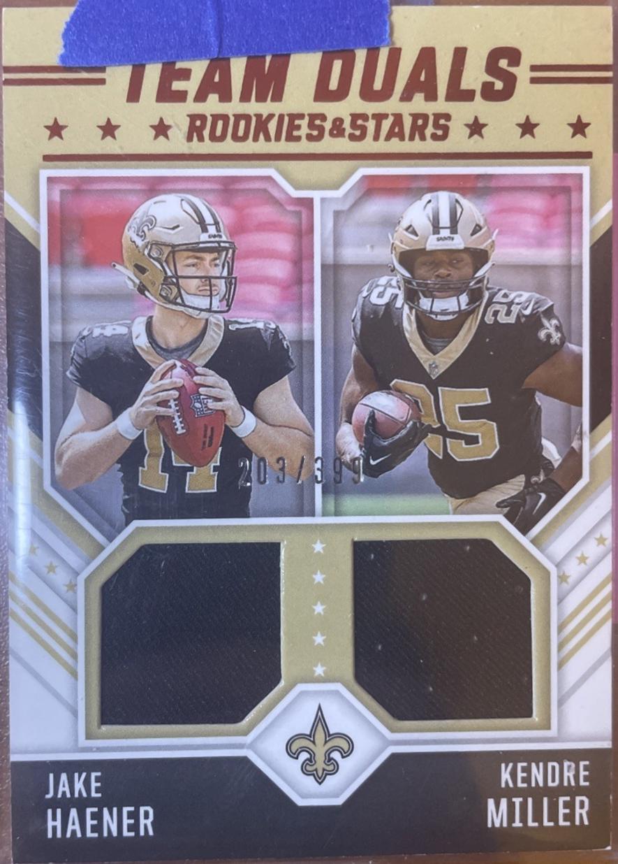 Jake Haener / Kendre Miller #TD-JK Football Cards 2023 Panini Rookies & Stars Team Duals