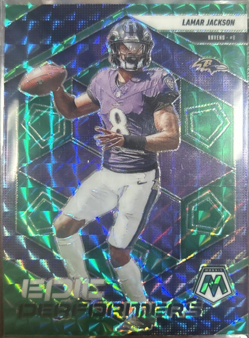 2025 Panini Mosaic Epic Performers Lamar Jackson [Mosaic Green] #3 card