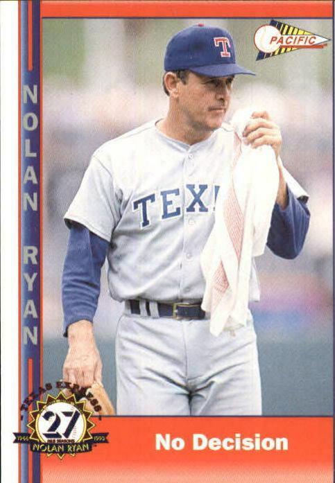 No Decision #226 Baseball Cards 1993 Pacific Nolan Ryan 27th Season