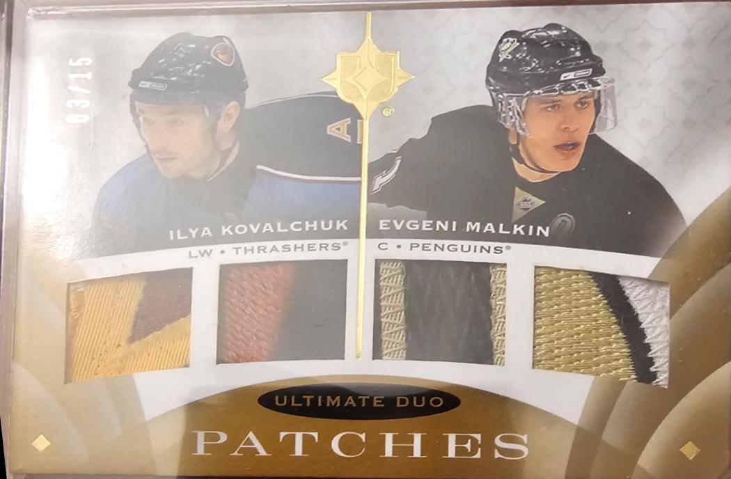 Ilya Kovalchuk/Evgeni Malkin #UJ2-KM Hockey Cards 2009 Ultimate Collection Duo Jerseys