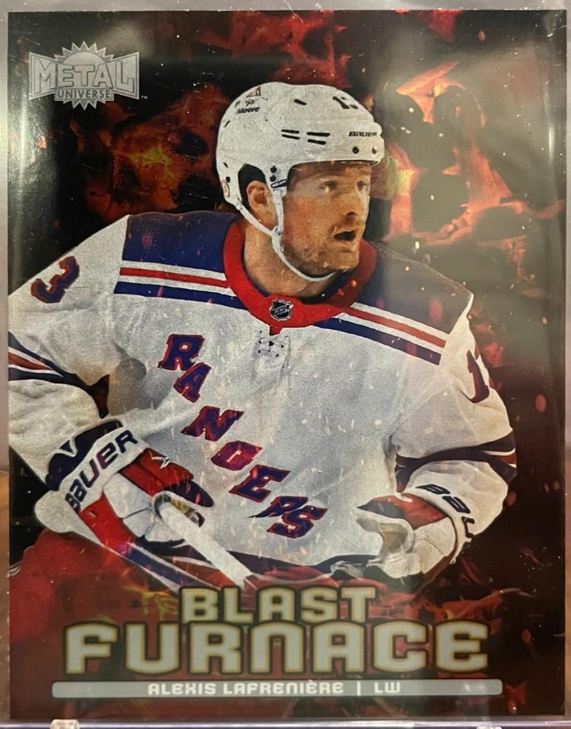 Alexis Lafreniere #BF-19 Hockey Cards 2024 SkyBox Metal Universe Blast Furnace