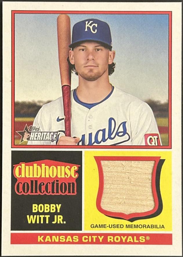 Bobby Witt Jr. #CCR-BW Baseball Cards 2025 Topps Heritage Clubhouse Collection Relic