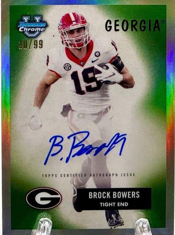 Brock Bowers #55B-BB Football Cards 2023 Bowman Chrome University 1955 Autographs