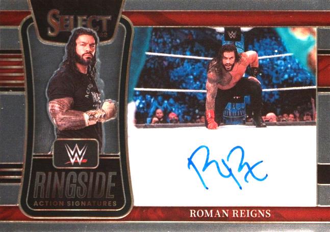 Roman Reigns #RA-RRN Wrestling Cards 2022 Panini Select WWE Ringside Action Signatures