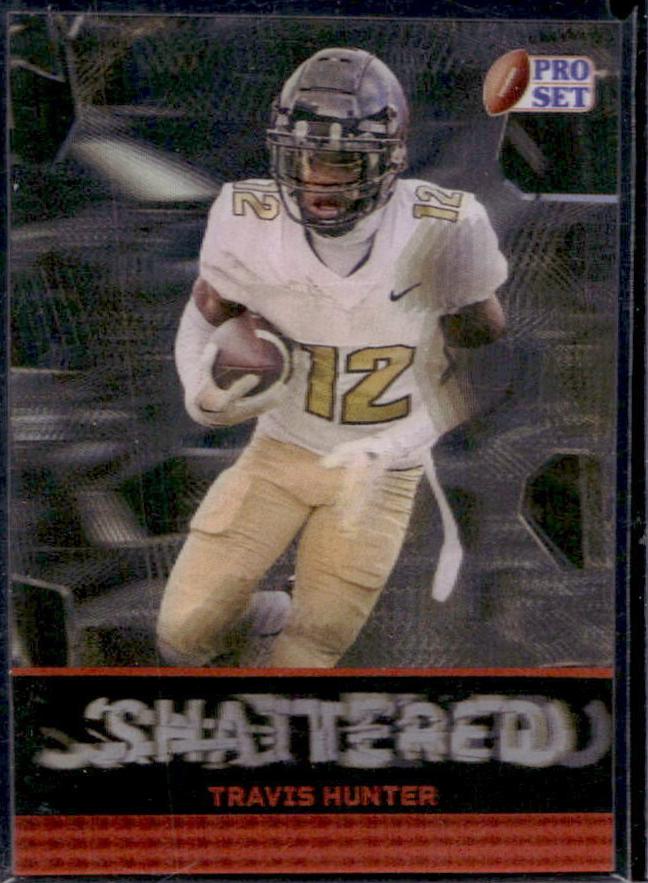 Travis Hunter #S-18 Football Cards 2024 Pro Set Metal Shattered Lenticular