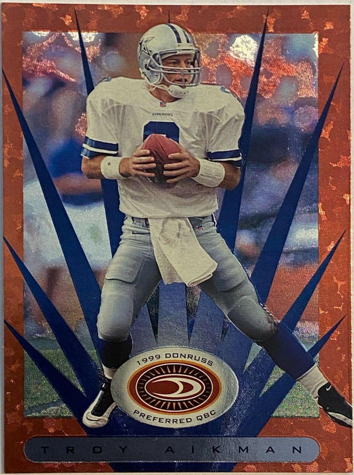 Troy Aikman #1 Football Cards 1999 Panini Donruss Preferred