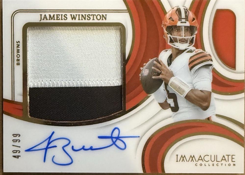 Jameis Winston #10 2024 Panini Immaculate Premium Patch Autograph Football