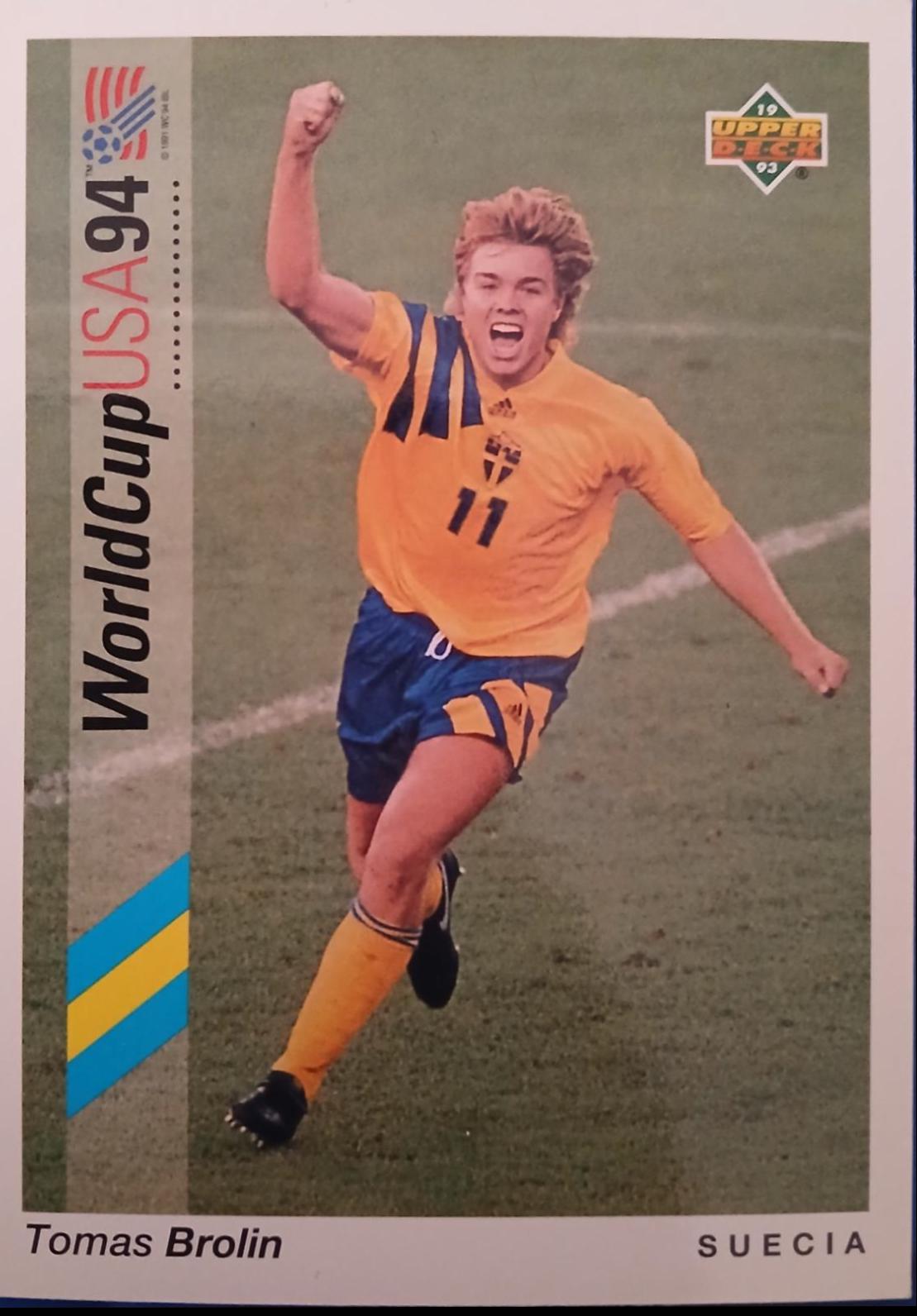Tomas Brolin #133 1993 Upper Deck World Cup Preview Adams Gum Soccer