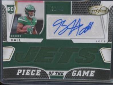 Breece Hall #PGS-BH Football Cards 2022 Panini Certified Piece of the Game Signatures