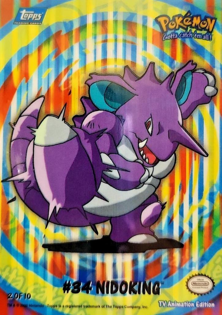 Nidoking #2 from Pokemon 2000 Topps TV Sticker