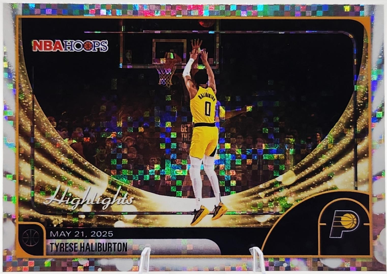 2025 Topps NBA Hoops Tyrese Haliburton [Pixel Burst] #262 card