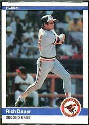 Rich Dauer #4 Baseball Cards 1984 Fleer
