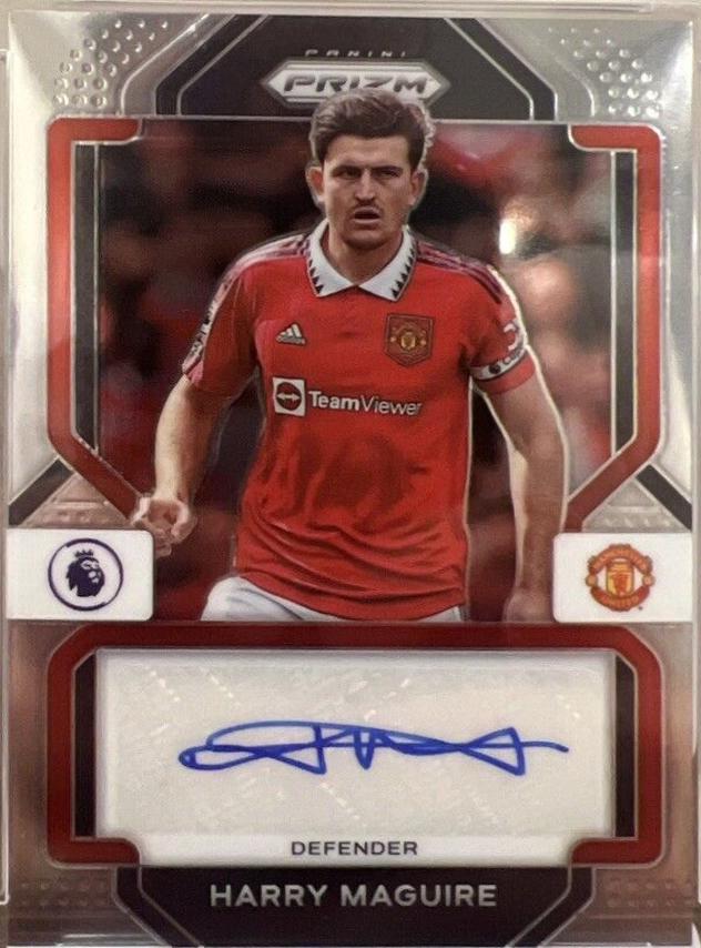 Harry Maguire #S-HM Soccer Cards 2022 Panini Prizm Premier League Signatures