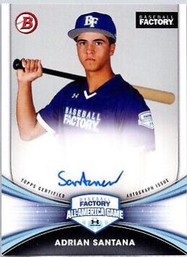 Adrian Santana #AA-ASA Baseball Cards 2023 Bowman Draft Under Armour All America Game Autographs