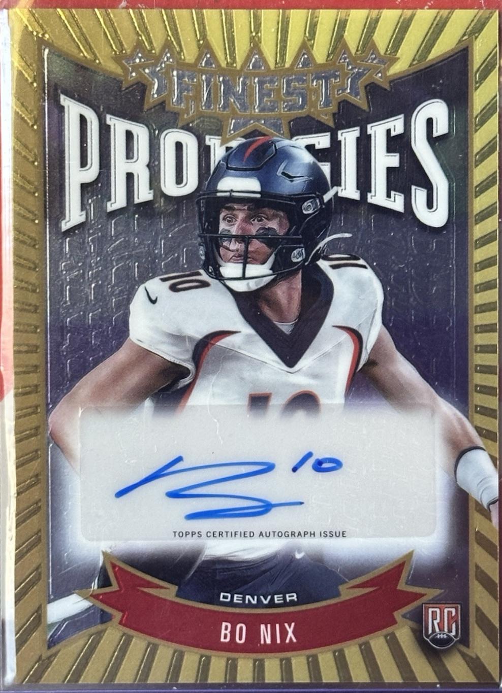Bo Nix #P-BN Football Cards 2024 Topps Finest Prodigies Autograph