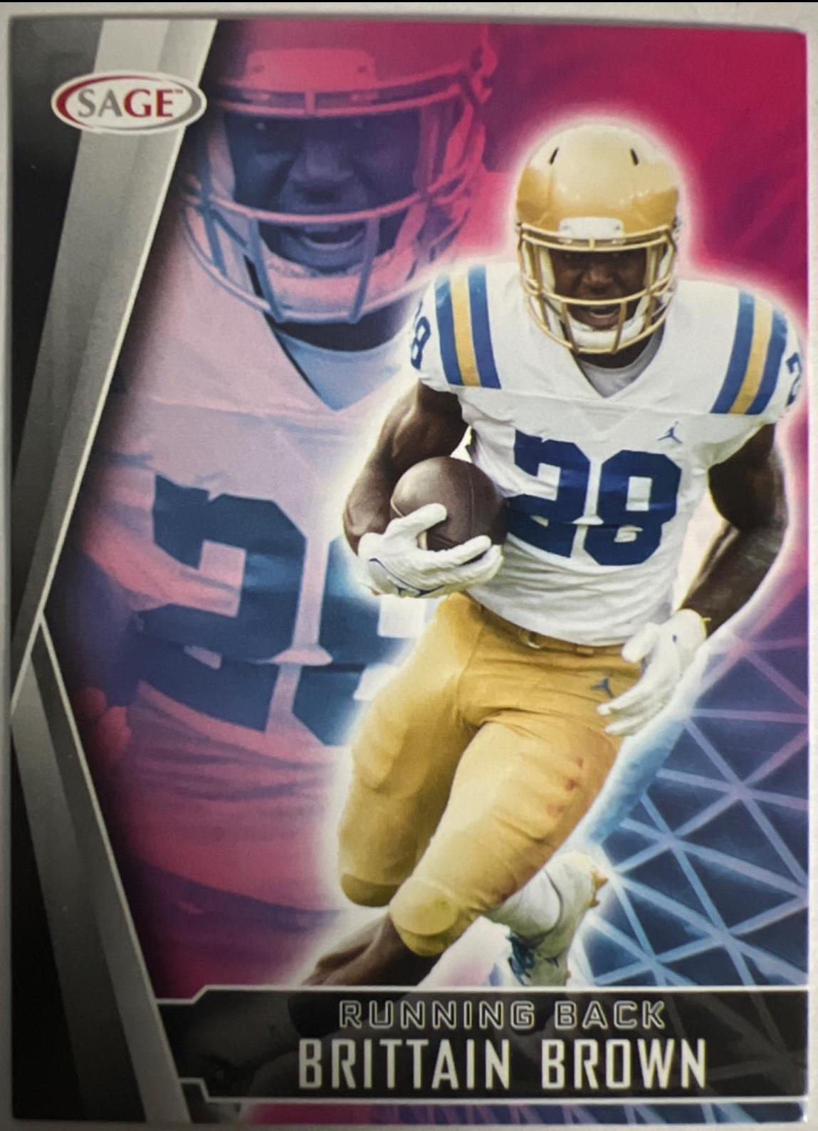 Brittain Brown #4 Football Cards 2022 Sage Hit