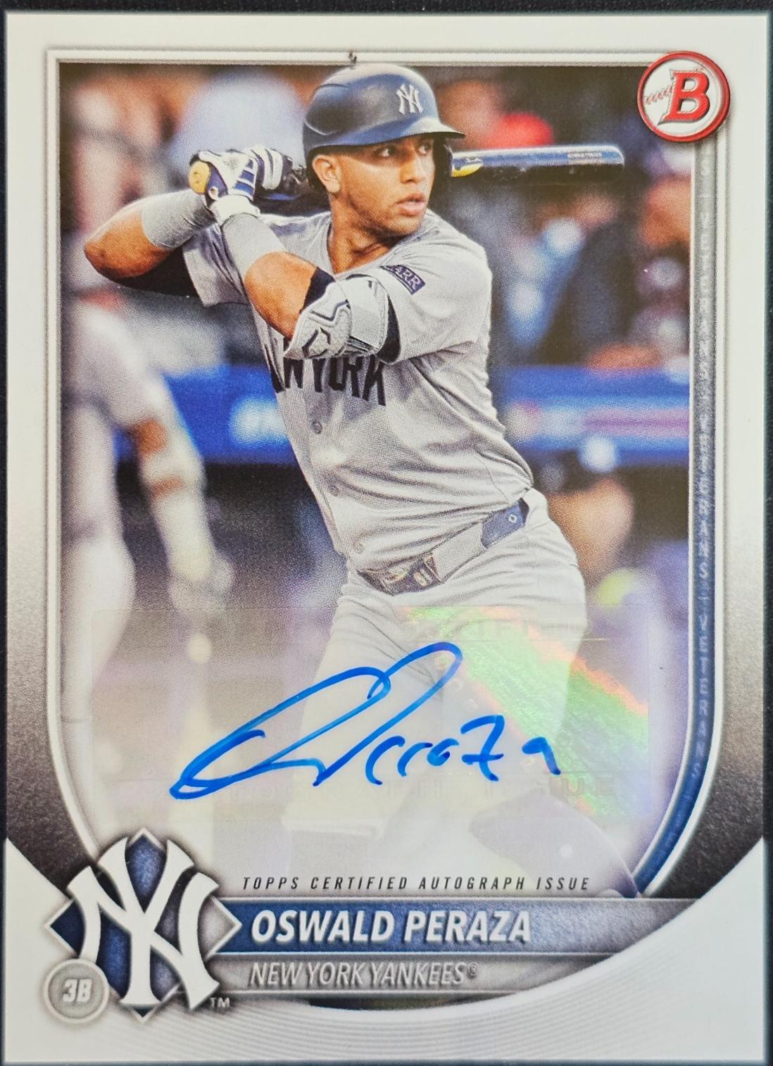 Oswald Peraza #PRV-OP 2025 Bowman Rookie & Veteran Autograph Baseball