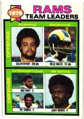 Cullen Bryant, Willie Miller, Rod Perry, Pat Thomas, Larry Brooks [Cream Colored Back] #282
