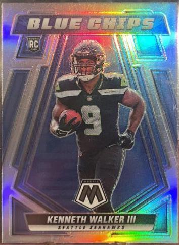 Kenneth Walker III #BC-13 Football Cards 2022 Panini Mosaic Blue Chips