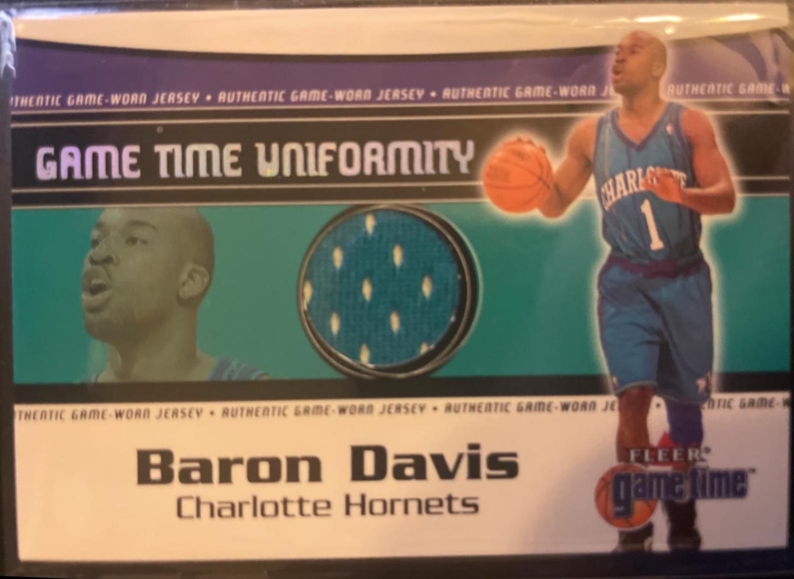 Baron Davis Basketball Cards 2000 Fleer Game Time Uniformity