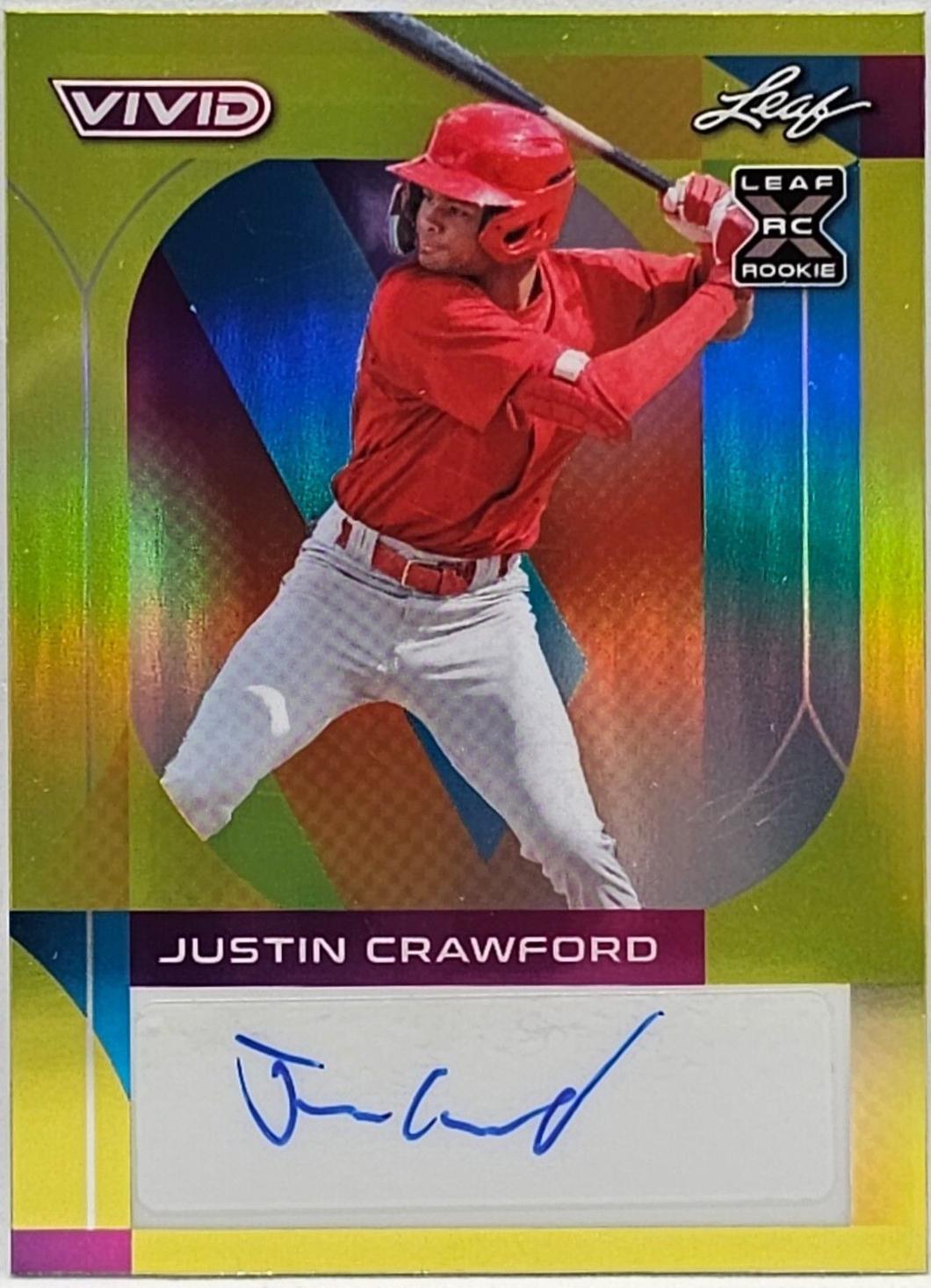 Justin Crawford #BA-JC4 2022 Leaf Vivid Autograph Baseball