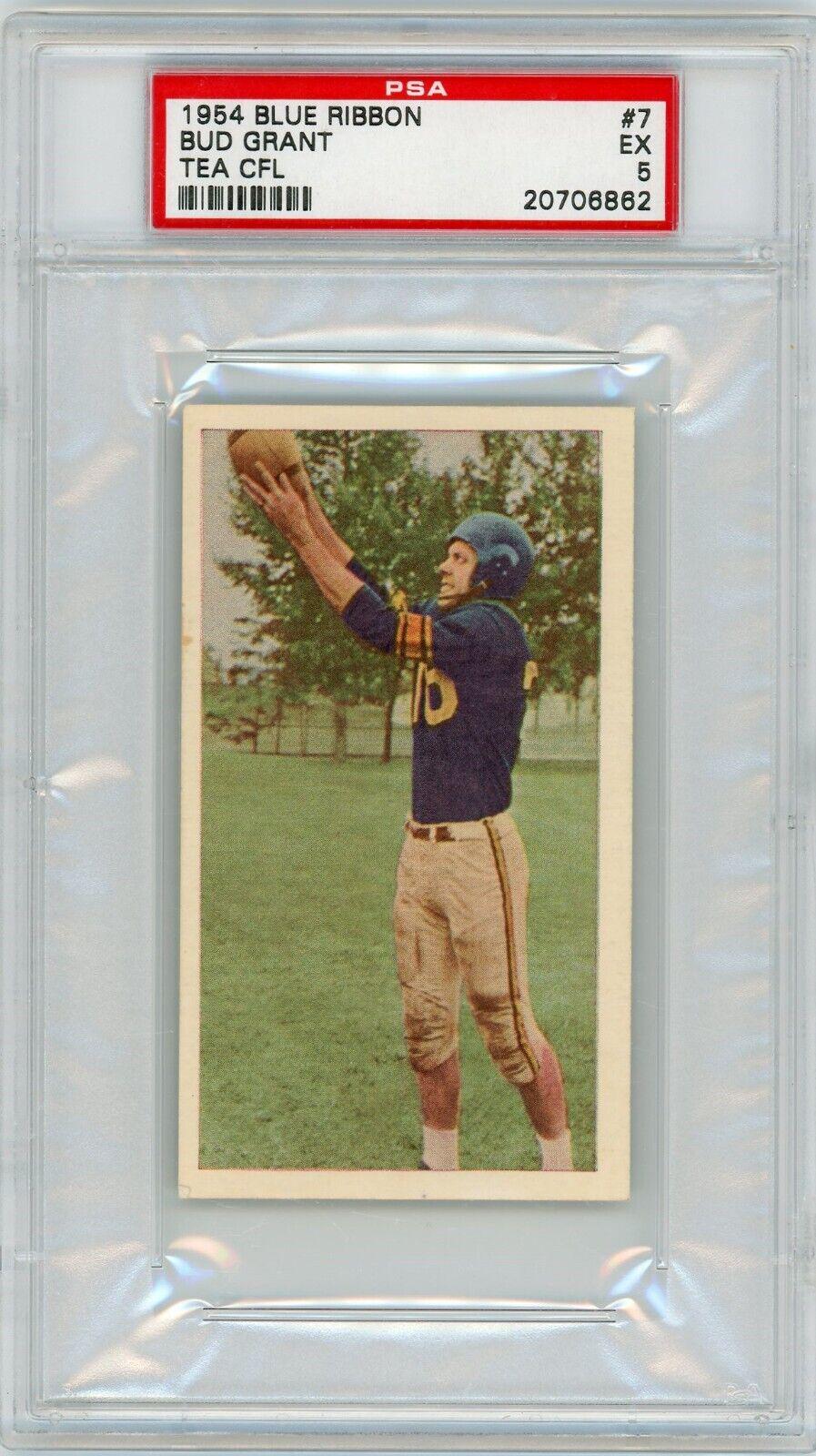 Bud Grant #7 Football Cards 1954 Blue Ribbon Tea CFL