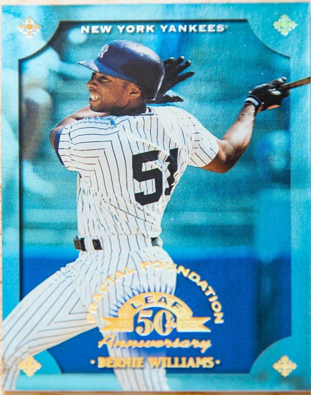 Bernie Williams #90 Baseball Cards 1998 Leaf
