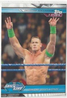 John Cena Defeats AJ Styles #87 Wrestling Cards 2019 Topps WWE Road to Wrestlemania