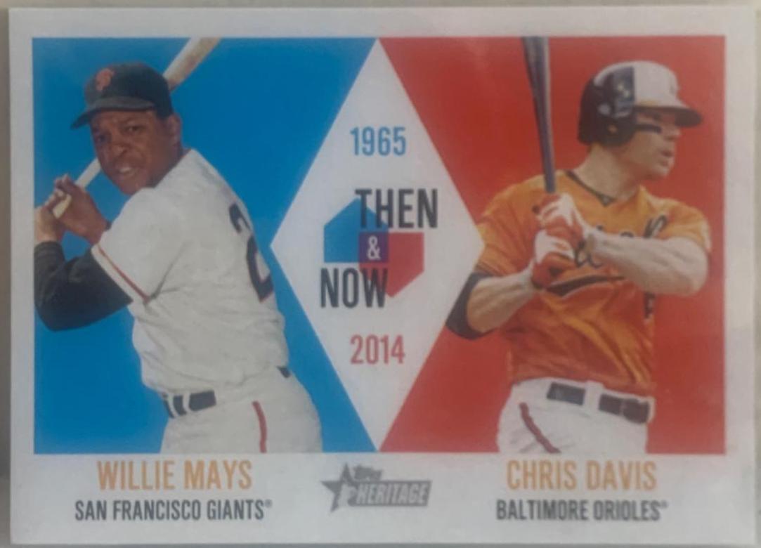 Willie Mays/Chris Davis #TAN-MF Baseball Cards 2014 Topps Heritage Then and Now