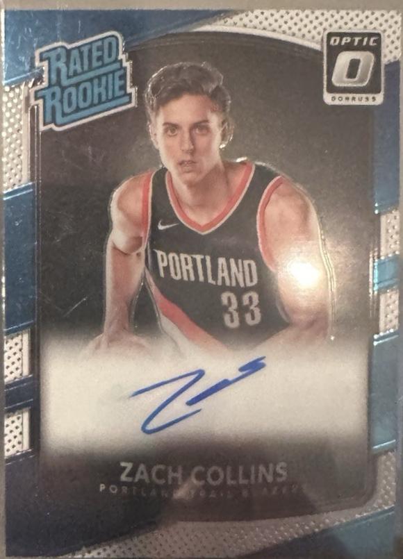 Zach Collins #191 2017 Panini Donruss Optic Rated Rookies Signatures Basketball